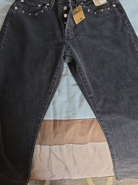 NWT Levi's Black Studded 29 X 30 501 Straight Jeans